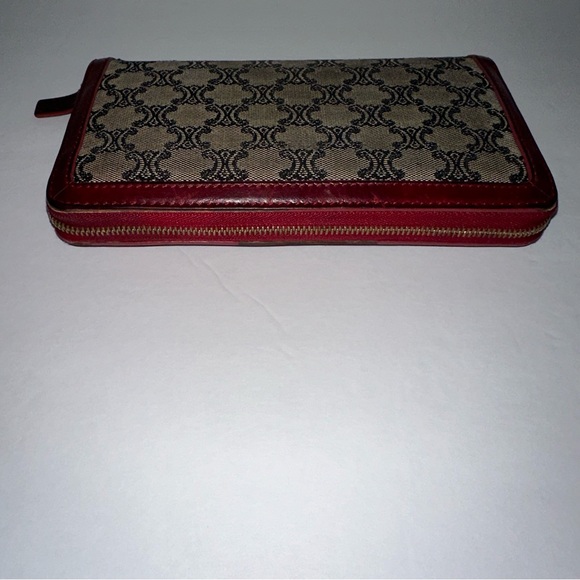 Celine Brown/Beige Canvas/Leather Macadam Envelope Long Clutch Vintage in EUC - Picture 5 of 17